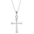 Children's 14K White Gold Cross Pendant With Chain