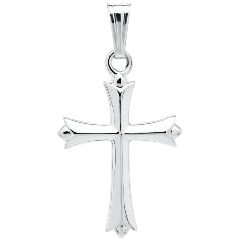 Children's 14K White Gold Cross Pendant With Chain