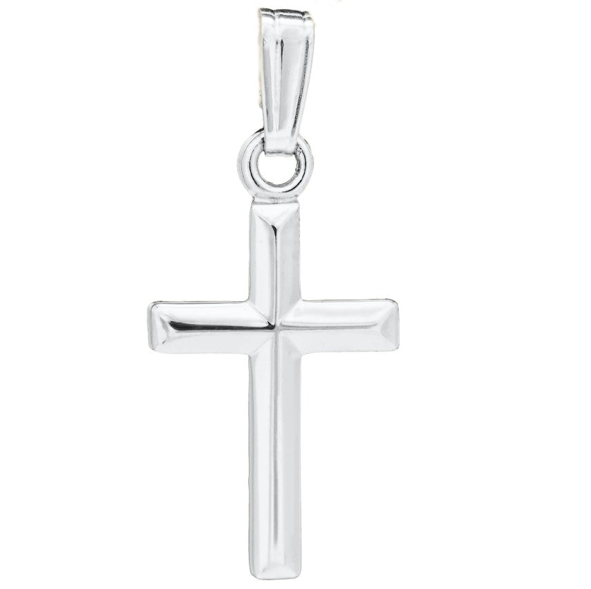 Children's 14K White Gold Cross Necklace