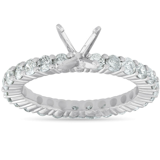 14K White Gold Diamond Semi-Mount Ring
