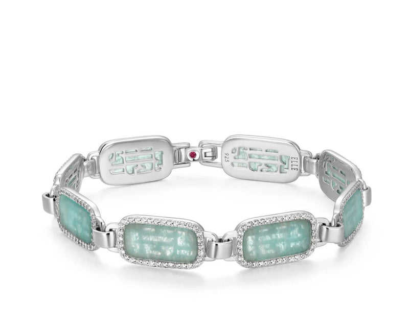 Sterling Silver Amazonite Station Bracelet