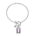 Sterling Silver Diamond Cut Toggle Clasp Bracelet