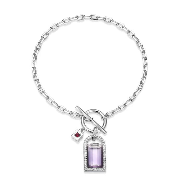 Sterling Silver Diamond Cut Toggle Clasp Bracelet
