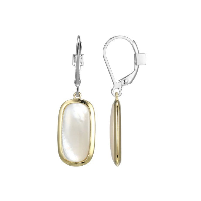 Sterling Silver and Gold Plated Mother of Pearl Earrings