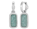 Sterling Silver Amazonite Huggie Drop Earrings