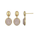 14K Yellow Gold Plated Rose Quartz Drop Earrings