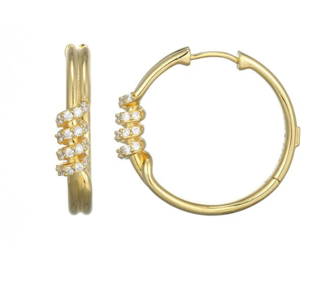 Sterling Silver Yellow Plated Hoop Earrings