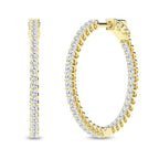 14K Yellow Gold Labgrown Diamond Hoops