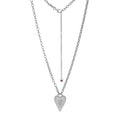 Sterling Silver Satin Heart Necklace