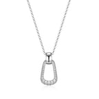 Sterling Silver Drop Link Pendant Necklace