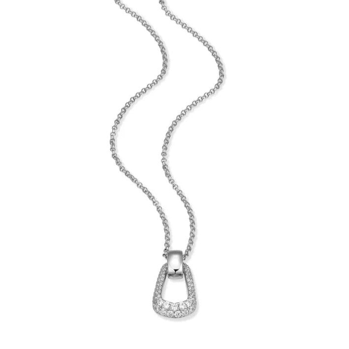 Sterling Silver Drop Link Pendant Necklace