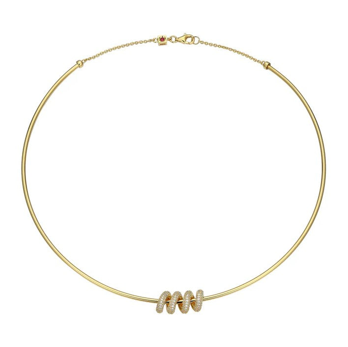 Sterling Silver Spiral Wire Choker Necklace