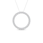 14K White Gold Lab Grown Diamond Circle Pendant