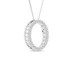 14K White Gold Lab Grown Diamond Circle Pendant