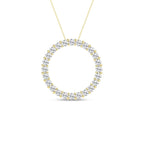 14K Yellow Gold Lab Grown Diamond Circle Pendant