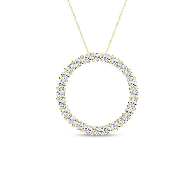 14K Yellow Gold Lab Grown Diamond Circle Pendant