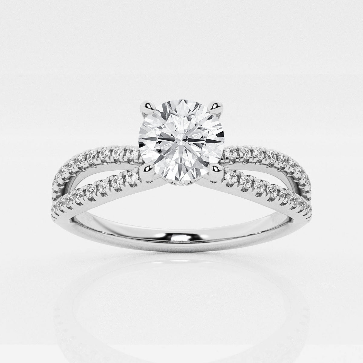 18K White Gold Diamond Engagement Ring