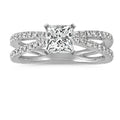 18K White Gold Diamond Engagement Ring
