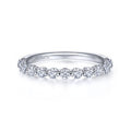 14K White Shared-Prong Half Anniversary Wedding Band