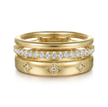 14K Yellow Gold Stackable Diamond Fashion Ring
