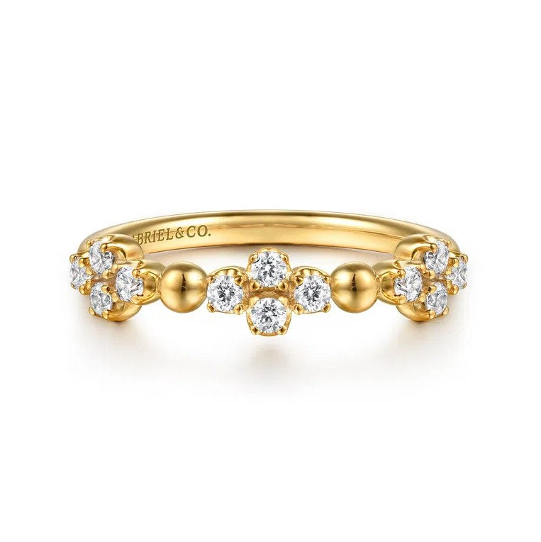 14K Gold Bujukan Diamond Clover Fashion Ring