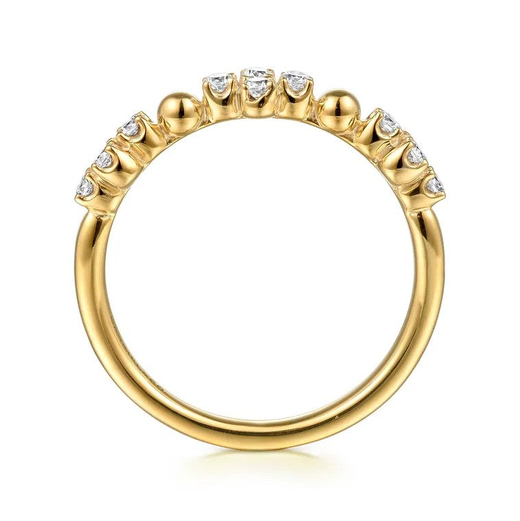 14K Gold Bujukan Diamond Clover Fashion Ring
