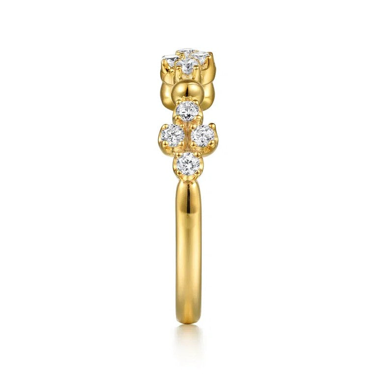 14K Gold Bujukan Diamond Clover Fashion Ring