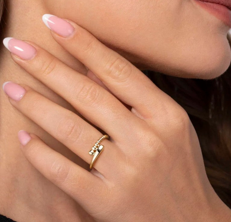 14K Yellow Gold Bypass Fashion Ring