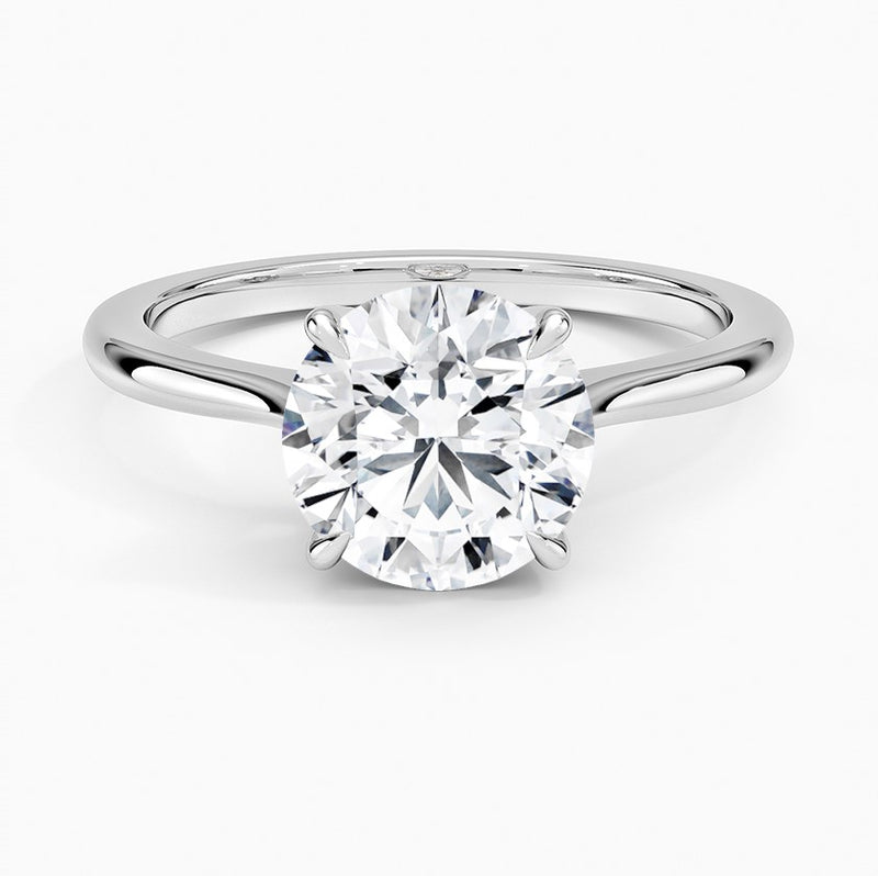 14K White Gold Solitaire Lab Grown Diamond Ring
