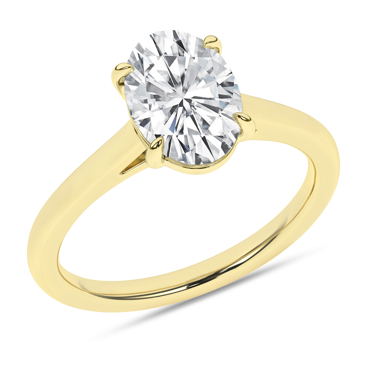 14K Yellow Gold Solitaire Diamond Ring