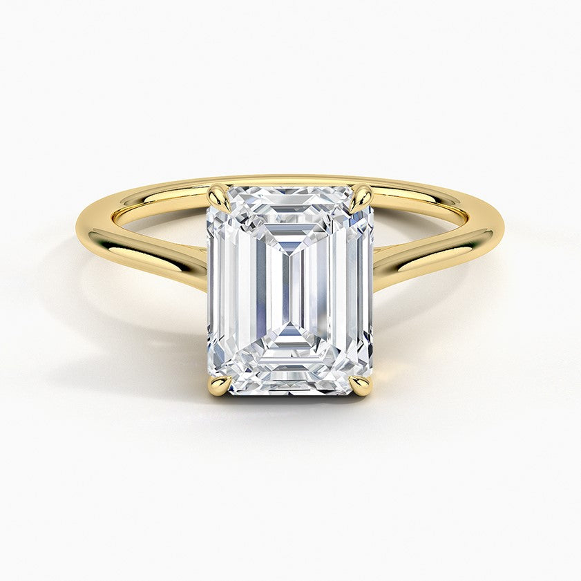 14K Yellow Gold Solitaire Lab Grown Diamond Ring