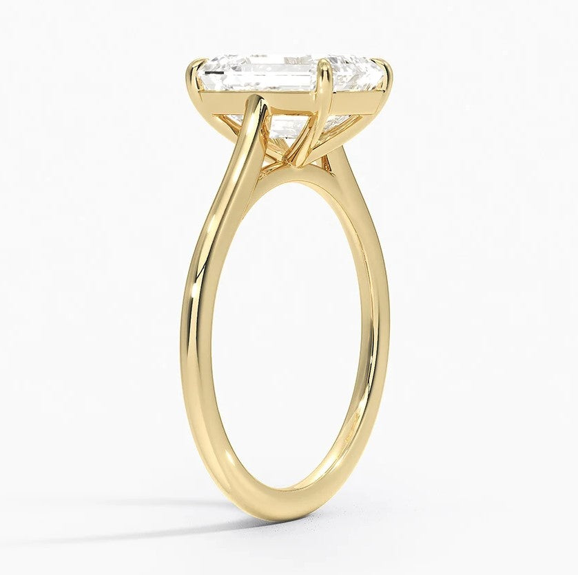14K Yellow Gold Solitaire Lab Grown Diamond Ring