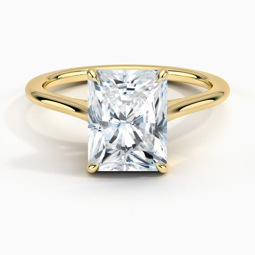 14K Yellow Gold Solitaire Lab Grown Diamond Ring