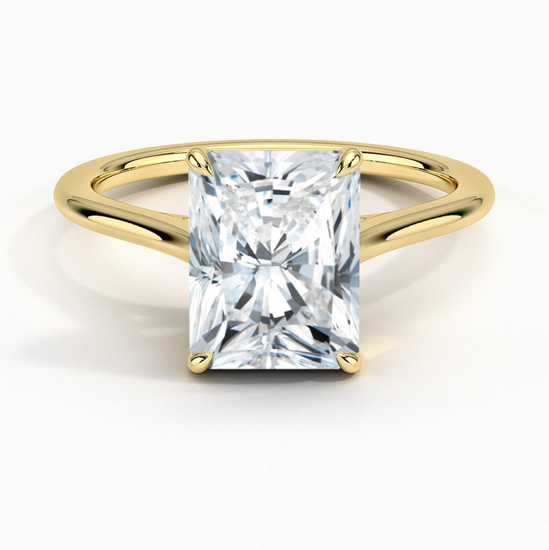 14K Yellow Gold Solitaire Lab Grown Diamond Ring