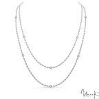 18K White Gold Diamonds By The Yard Necklace