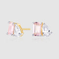 14K Gold Toi et Moi Stud Earrings