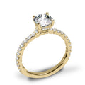 18K Yellow Gold Hidden Halo Diamond Semi-Mount Ring