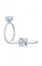 18K White Gold Solitaire Diamond Semi-Mount Ring