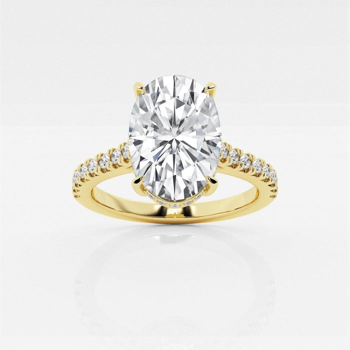 18K Yellow Gold Hidden Halo Diamond Semi-Mount Ring