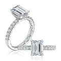 18K White Gold Hidden Halo Diamond Semi-Mount Ring