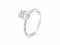 18K White Gold Hidden Halo Diamond Semi-Mount Ring