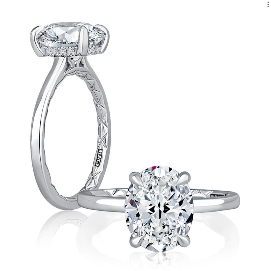 18K White Gold Hidden Halo Semi-Mount