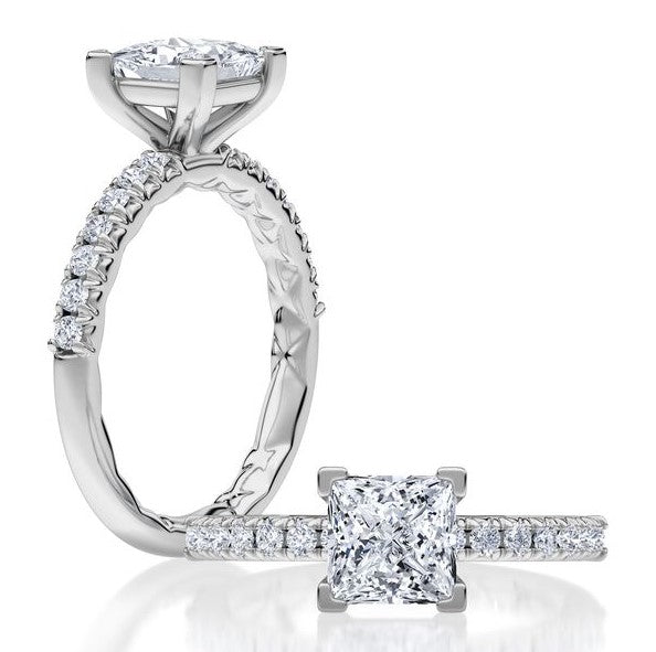 18K White Gold Traditional Diamond Semi-Mount Ring