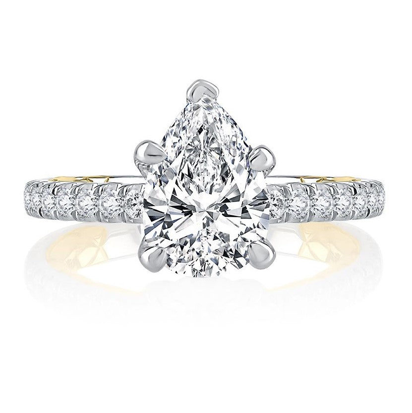 18K Two Tone Diamond Semi-Mount Ring