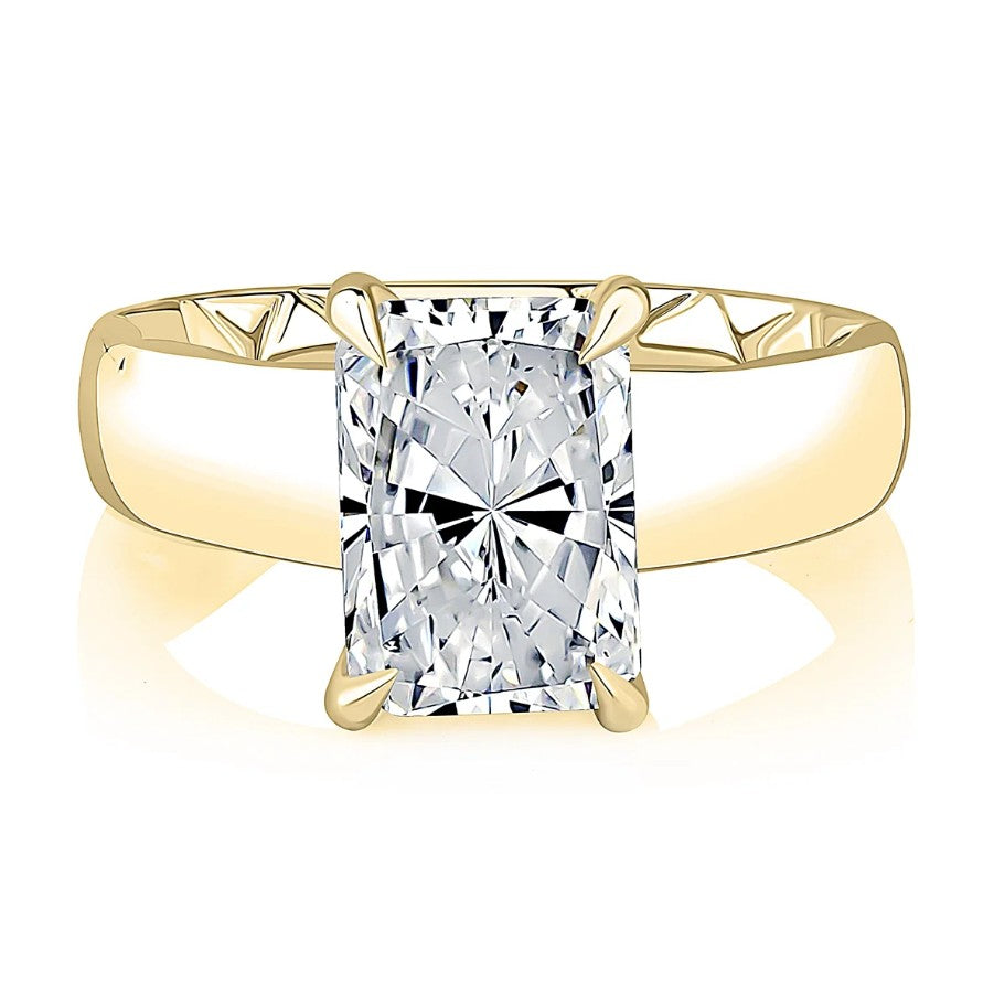 14K Gold Hidden Halo Diamond Engagement Ring