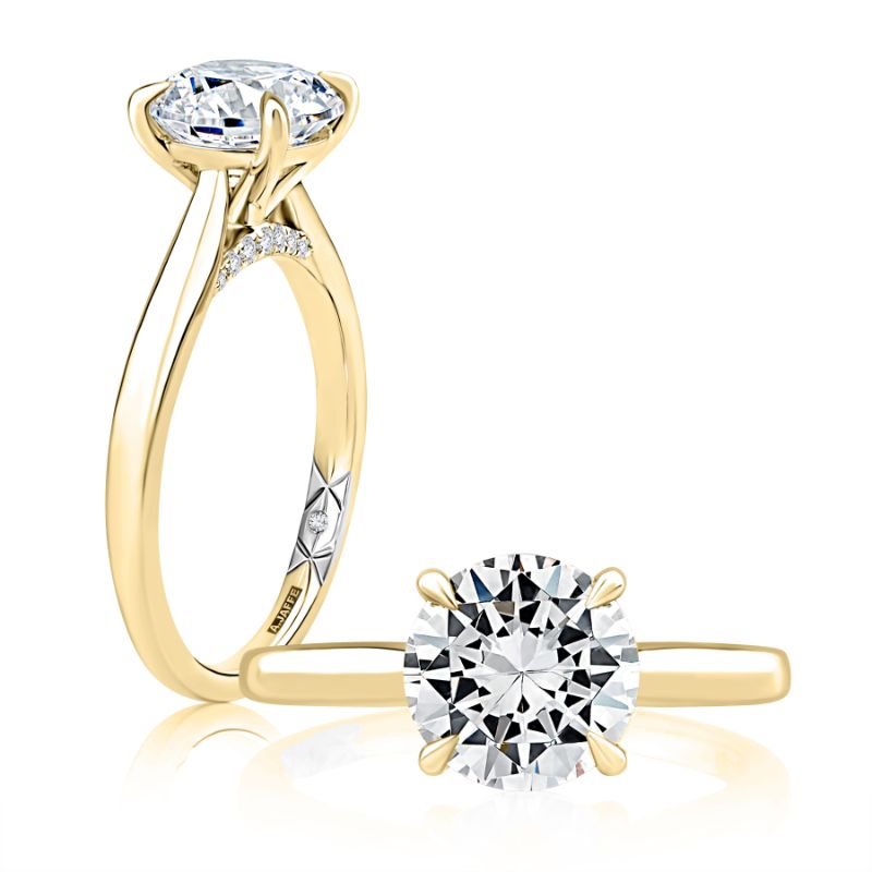 18K Yellow Gold Diamond Semi-Mount Ring