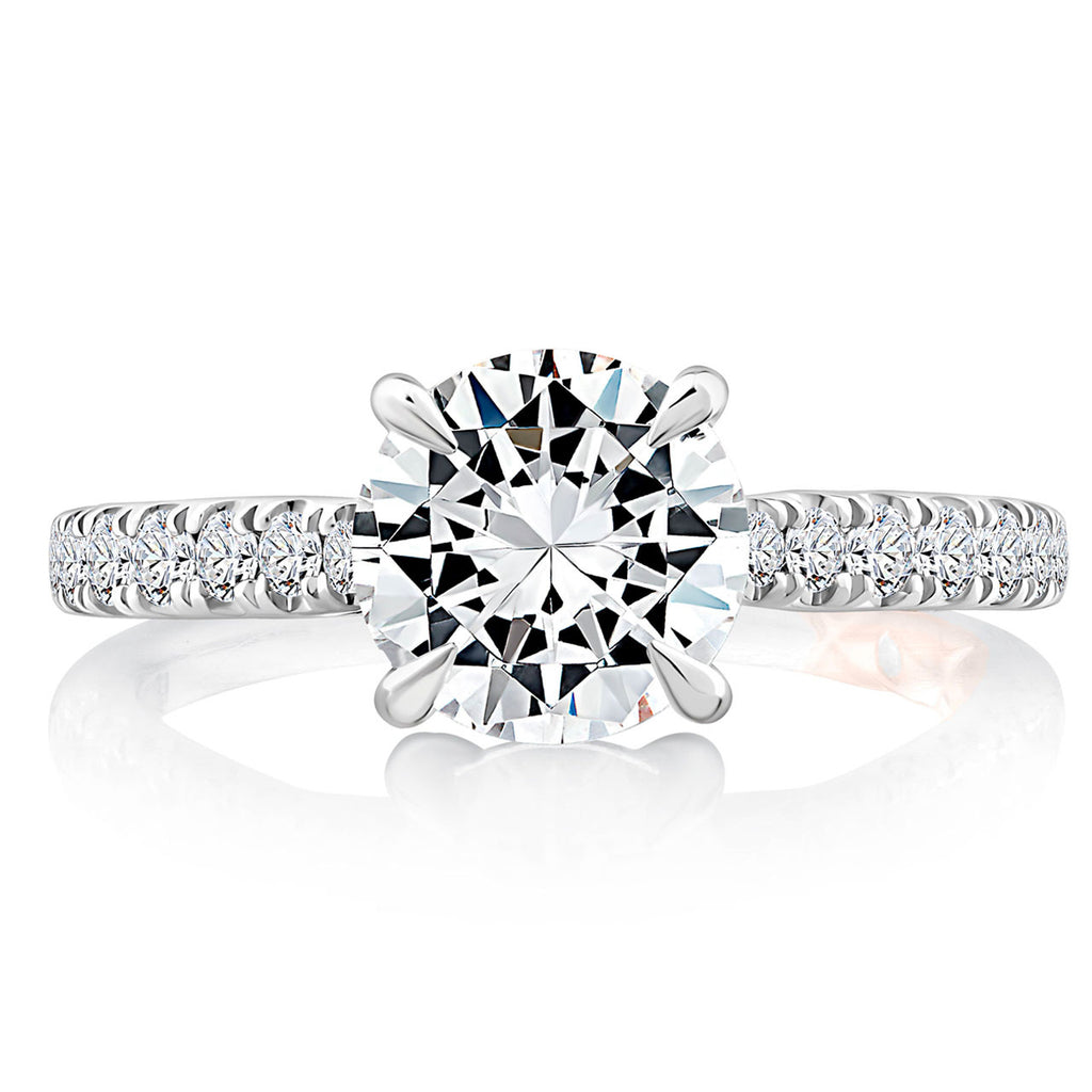 18K White Gold Traditional Diamond Semi-Mount Ring