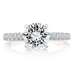 18K White Gold Traditional Diamond Semi-Mount Ring