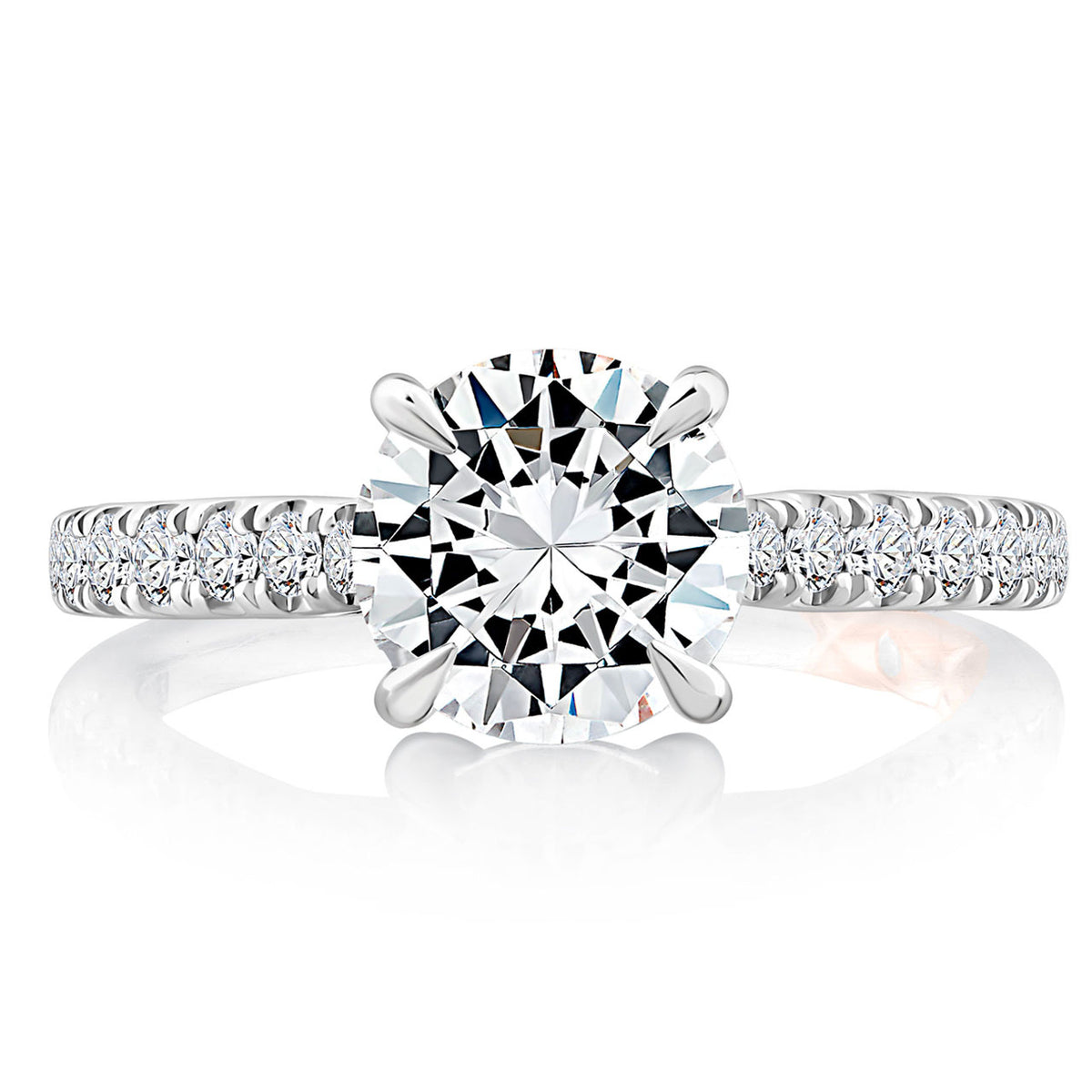 18K White Gold Traditional Diamond Semi-Mount Ring