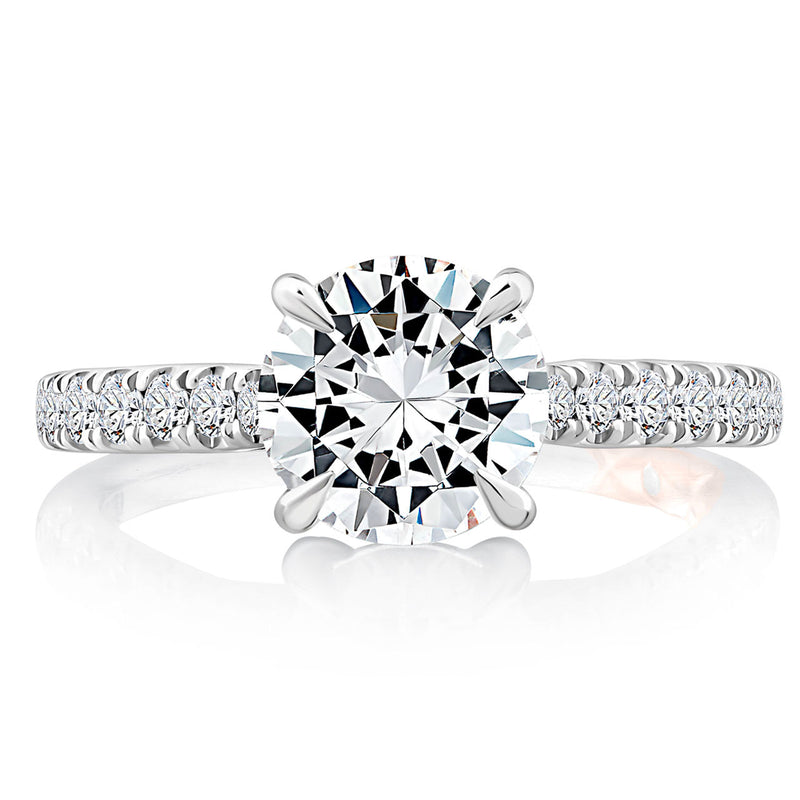 18K White Gold Traditional Diamond Semi-Mount Ring